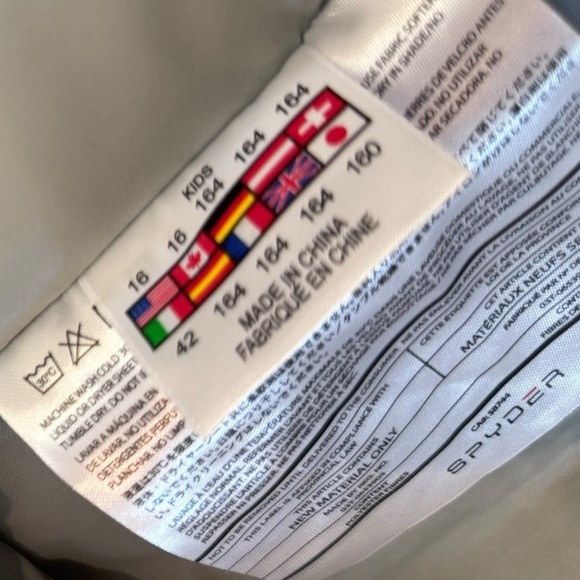 Spyder Girls Puffer Jacket Purple Green Hooded Size 16 - Picture 13 of 16